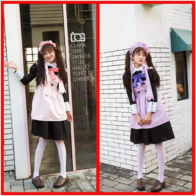 

Magic Card GIRL'S Sakura 20 Anniversary Coffee Shop Maid Costume Tomoyo COS Cardcaptor Sakura WOMEN'S Cosplay Costume Variety Ca