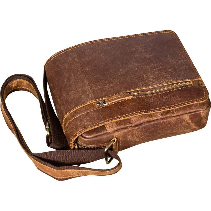 Original Leather Male Design Casual Shoulder messenger bag cowhide Fashion 10" iPad Tote Crossbody Satchel bag For Men 8010