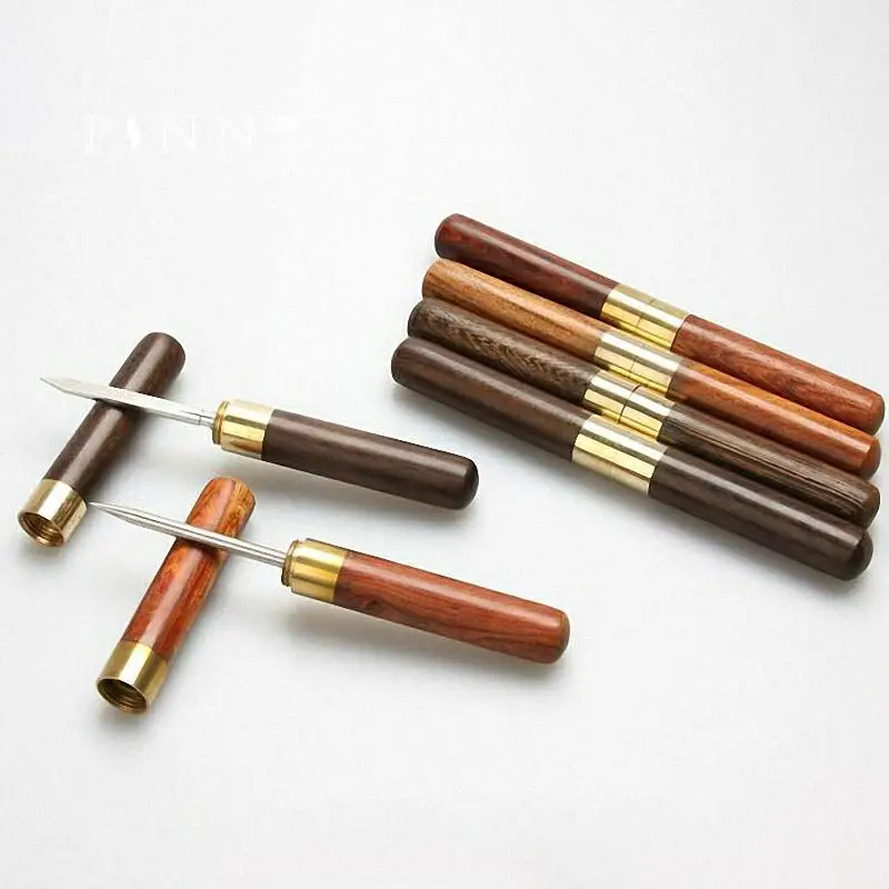 PINNY Wooden Tea Ceremony Accessories Pu Er Dedicated Tea Needle Chinese Kung Fu Teasets Spiral Knife High Quality