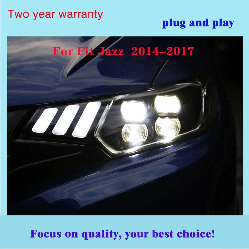 Автомобильный Стайлинг для Honda Fit JAZZ головная лампа 2014 2017 светодиодный