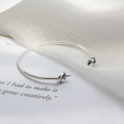 Trustdavis 1 Pcs New 925 Sterling Silver Jewelry Knot Adjustable Bangle Bracelet For Women Girls Wedding Gift DS2318