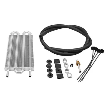 

New 4 Row Remote Transmission Oil Cooler Auto-Manual Radiator Converter Kit
