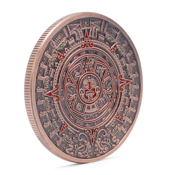 

The Mayan Aztec Long Count Calendar Red Bronze Commemorative Coin Art Collection Y4UB