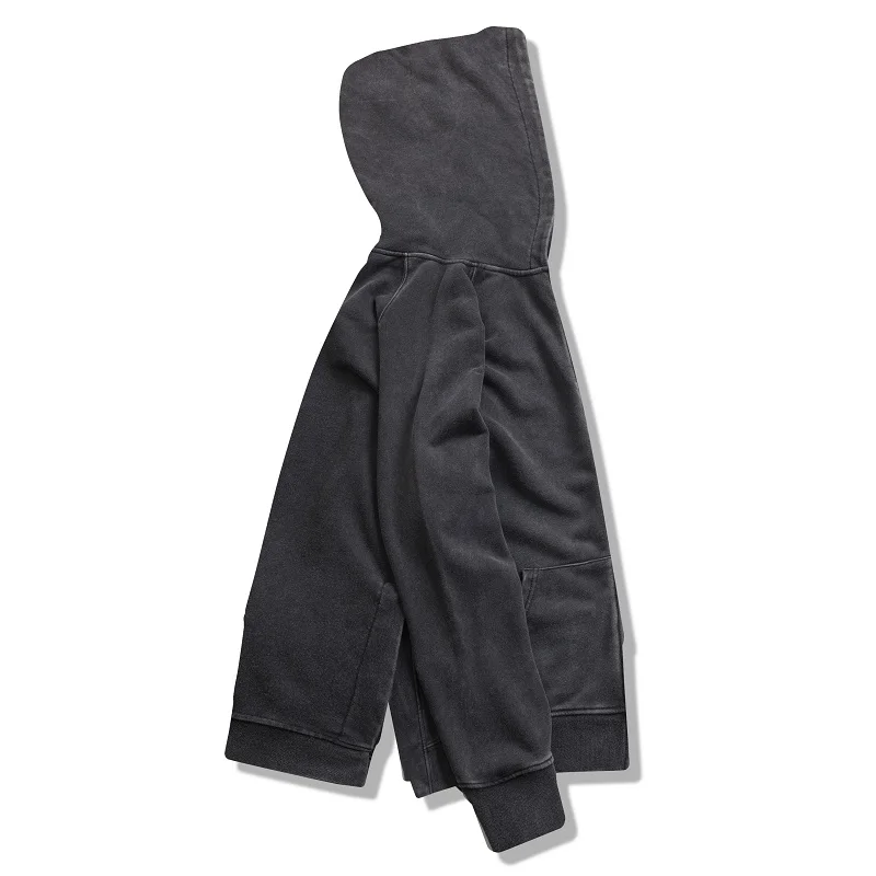 Толстовка с капюшоном qoolxcwear Мужская черная плотная серая уличная одежда брендовая одежда однотонная Повседневная свободная толстовка на молнии качественный хлопковый топ 2606