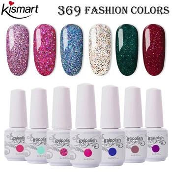 

Kismart 8ml Bottle Nail Gel Gelpolish UV/LED Nail Gel Polish Soak Off Gel Nail Polish Lacquer Base Top Coat Nail Art Varnish
