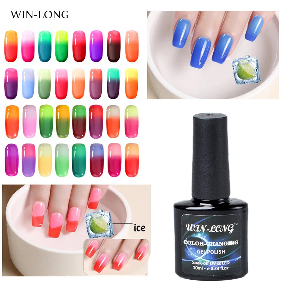 

WIN-LONG Color Changing Gel Nail Polish UV Soak Off 10ML Temperature Change Color Nail Gel Polish Nail Art Painting Lacquer