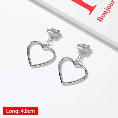 Hot Sale Korean Style Clip on Earrings Geometric Long Ear Clips for Fashion Girl Student Party Prom No Pierced Earring Gift - Окраска металла: 029