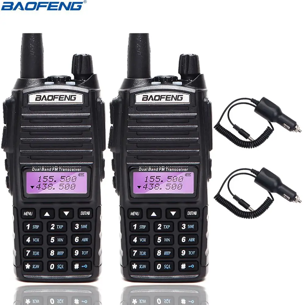 ADD 2 CAR CHARGER 2 шт BaoFeng UV-82T трехдиапазонный радио VHF, 220, UHF, Любительский(Ham), включает в себя двухдиапазонную антенну, 220 антенну, двойную PTT рация - Color: ADD 2 CAR CHARGER