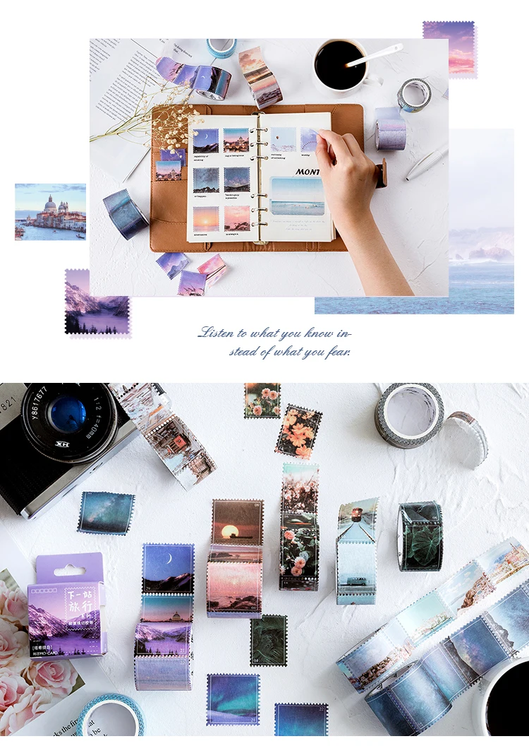 Следующая станция путешествия штамп серии цвет кавайный дневник Васи Маскировочная Липкая Лента Скрапбукинг Канцелярские Декоративные ленты
