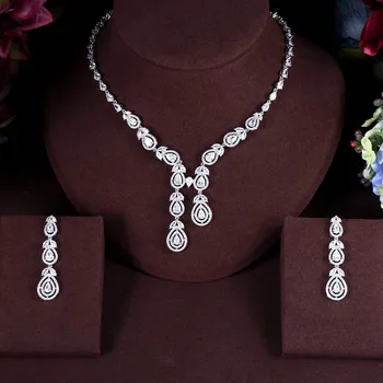 

jankelly Nigeria 2pcs Bridal Zirconia Jewelry Sets For Women Party, Luxury Dubai Nigeria CZ Crystal Wedding Jewelry Sets
