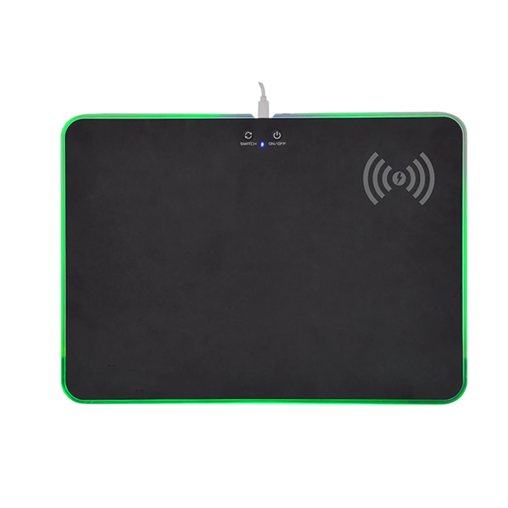 

Multifunction Phone Wireless Charging Mouse Pad 7 LED RGB 11 Lighting Mode Mousepad Non-slip Desk Mat Mobile Wireless Charger