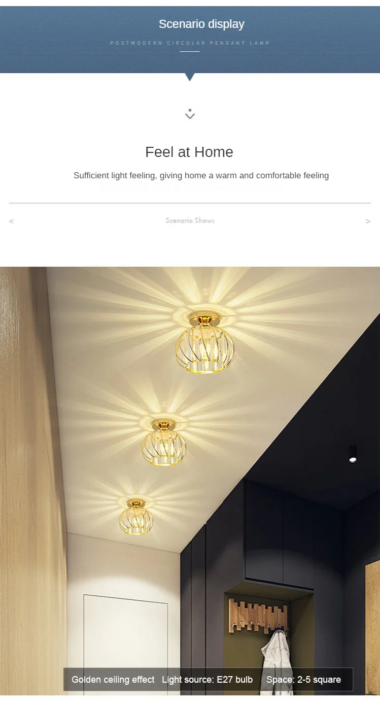 Luzes do Corredor Luz de Teto Estilo Nórdico Personalizado Criativo Luz Entrada Cristal Luzes Varanda Lâmpada Led 6 Cheap Luzes de teto