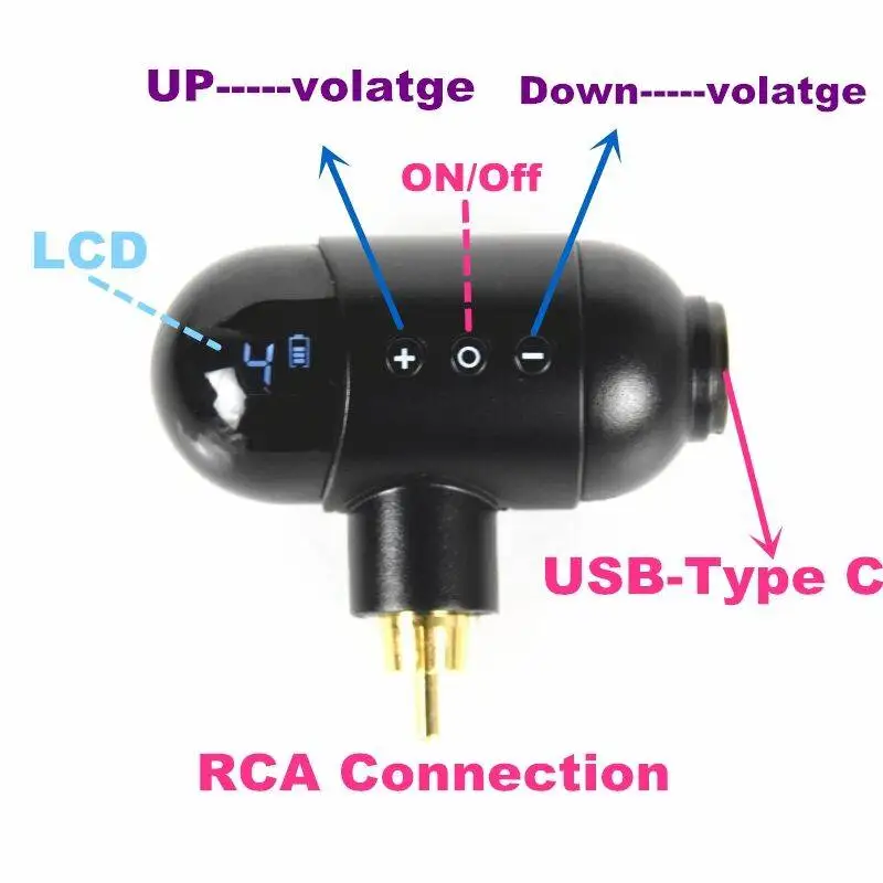 Новая Мини Беспроводная батарея lcd источник питания для татуировок RCA/DC Коннектор поставщик татуировок для татуировки ручка машина