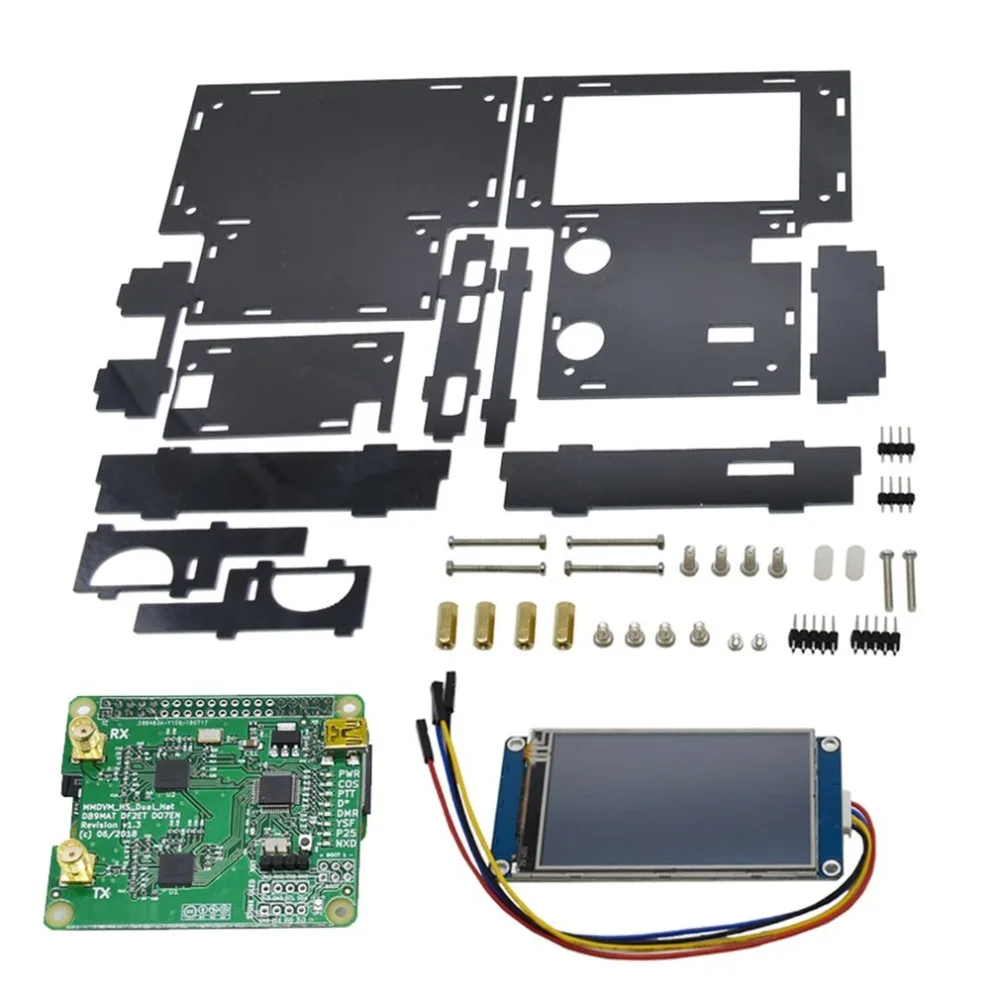 USB дуплексная MMDVM точка доступа поддержка P25 DMR ycf NXDN Pi zero+ 2 шт антенна+ 3," ЖК-экран+ чехол+ 8G карта TFT