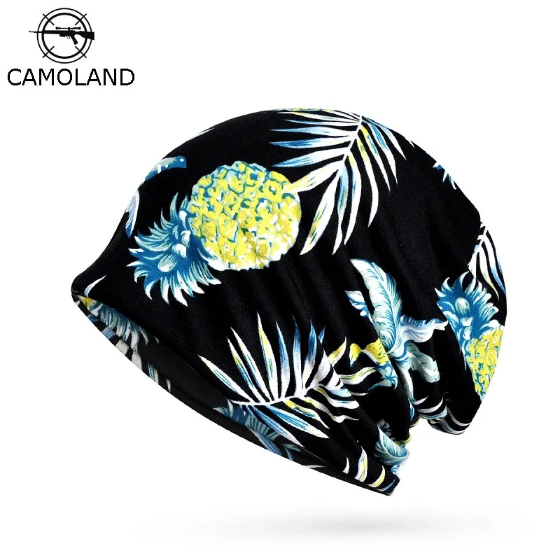 

CAMOLAND летние кепки с узором в виде ананаса для женщин и мужчин, облегающие шапки, Повседневная дорожная пляжная шапка, вязаные шапочки, облегающая шапка