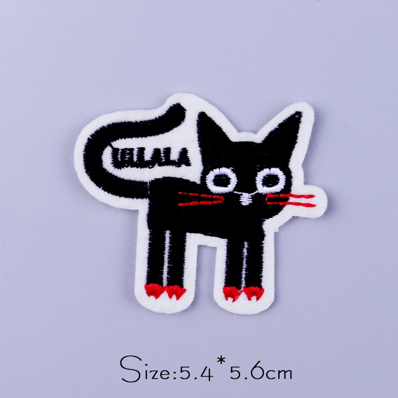 Cartoon Einhorn Patches Für Kleidung Katze Bestickt Patches Für Kleidung Thermoadhesive Patches Niedlichen Tier Streifen für Jacke – Detail 30