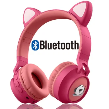

Cat Ears Cute Style Wireless Bluetooth 5.0 Headphone for Gril Boy Gift Colorful Headset Flashing Glowing Kids Earphone With Mic