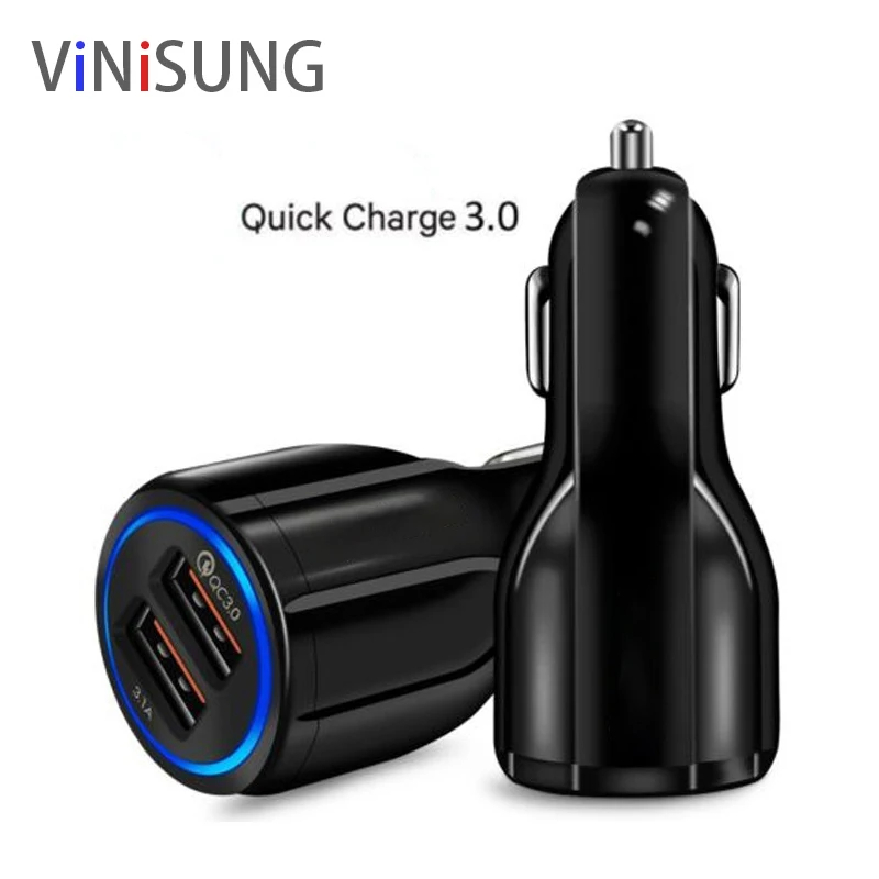 Автомобильное зарядное устройство Quick Charge 3,0 Dual USB быстрая зарядка автомобильное зарядное устройство для iPhone 11 Xs X XR samsung Xiaomi Tablet