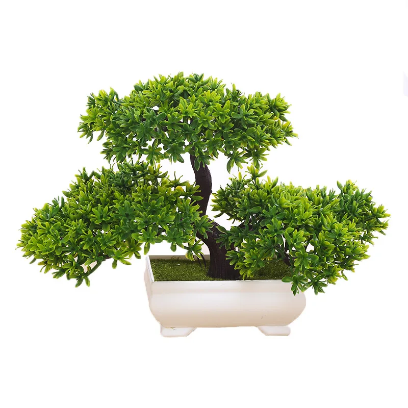 

The Pine Greeting Guests Bonsai Artificial Plants Green Plant Pine Tree Potted Landscape Garden Home Decoration Artificial Grass