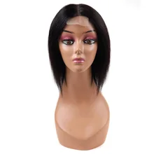 Bhf frente do laço peruca de cabelo humano remy brasileiro em linha reta 2x4 peruca do laço 100% natural cabelo fechamento do laço perucas para mulher