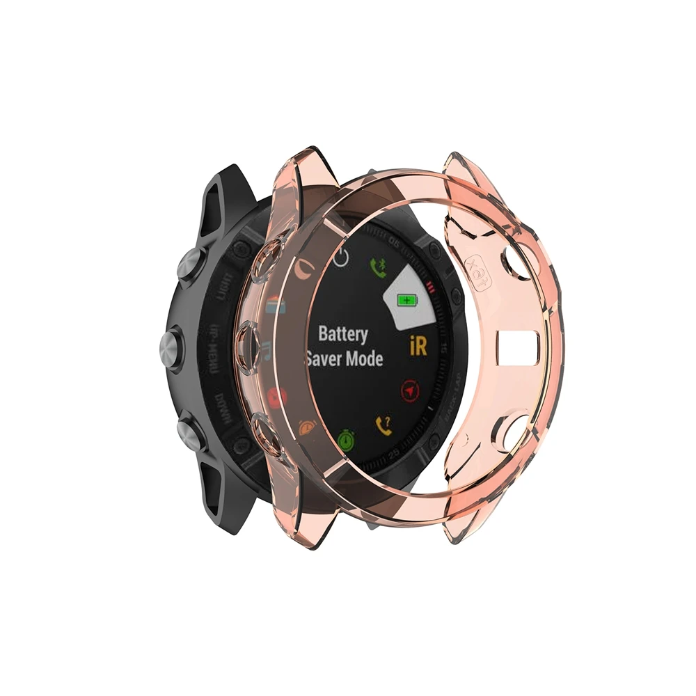 HANGRUI защитный чехол для Garmin Fenix 6X/6 S/6 мягкий ультра-тонкий чистый ТПУ защитный чехол для Garmin Fenix 6X чехол бампер - Цвет: Clear Pink