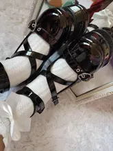 2021 marca niñas Cosplay de Lolita Rosa cuñas plataforma bombas corazón de la Plataforma de las mujeres bombas Correa con hebilla de primavera gótico zapatos de mujer Zapatos