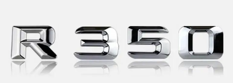 R350 Chrome Letters Trunk Badge Emblem Emblems Badges for Mercedes Benz R350 4MATIC - Color: R350