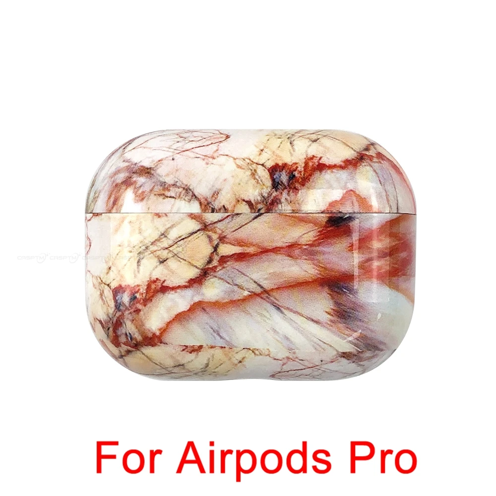 13 Чехол для наушников CASPTM с мраморным узором для Airpods 1 2 Pro, Жесткий Чехол для ПК, чехол для зарядки, корпус для AirPods 1 2 3, защитный чехол - Цвет: 13