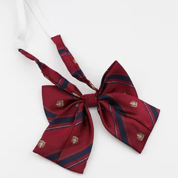 

Gorgeous Bow Tie Vintage Cameo Lady Head Striped Ribbon Tassel Brooch Chic Girls Elegant Costume Collar Girl Cravat