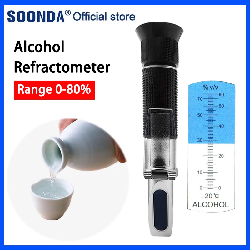 0-80%Alcohol Refractometer for spirits Liquor Brewing Alcohol Content Meter  Tester Alcohol Concentration Detector Measuring tool - AliExpress