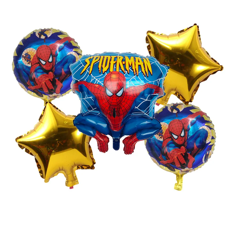 

5pcs 67*53CM Spider-Man Balloon 18-inch Round Spider-Man Pentagram Balloon Party Inflatable Xenon Foil Balloon Birthday Party
