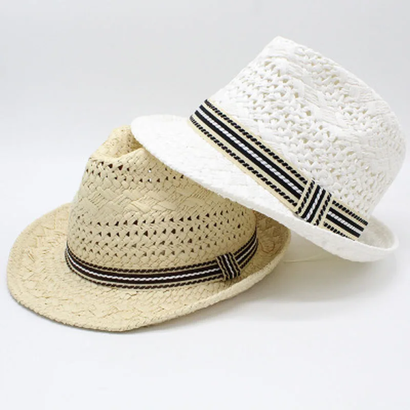 

sun hats panama wide brim with band belted parent-child adult kids straw hats summer spring outdoor beach casual vintage men hat