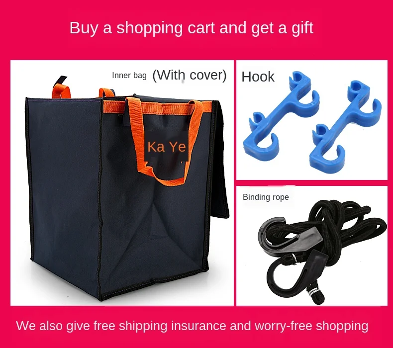B Shopping Cart Small Cart Four Wheel Shopping Folding Portable Home Old Carts Hand Drawn Flat Car Storage Baskets Aliexpress