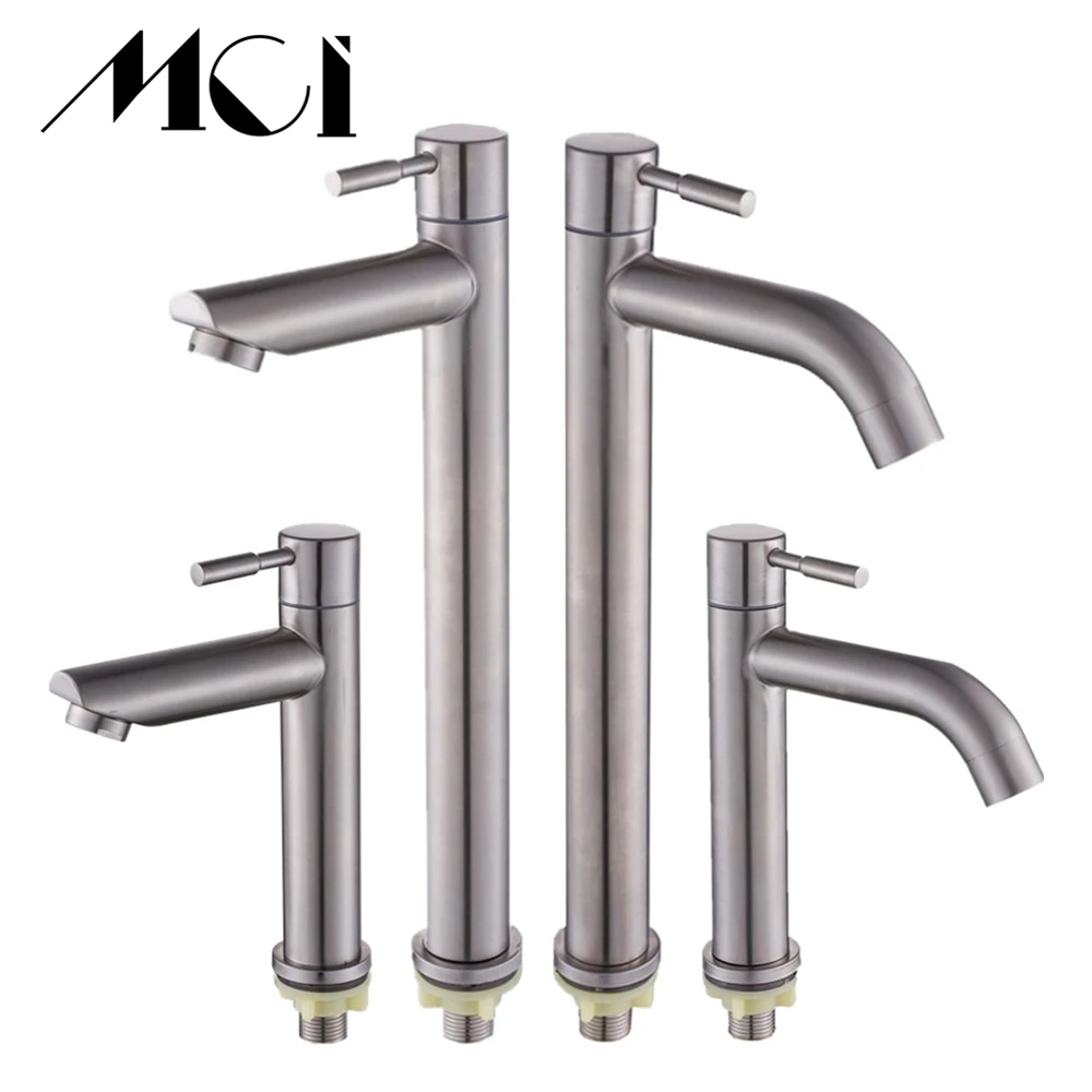 Online Acero inoxidable 304 simple frío de rápido apertura tipo cocina y lavabo grifo resistente a la corrosión y al óxido grifo de baño grifo de agua