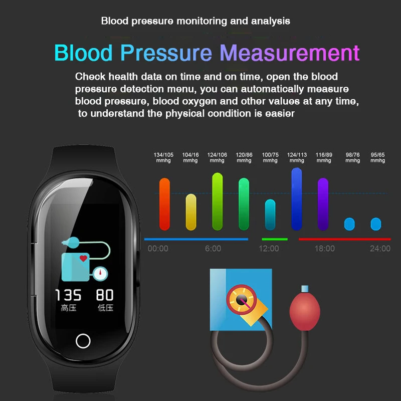 Smart Watch With Bluetooth Headphones M1 Wireless Earphones Earbuds Wearbuds 2 In 1 Smartwatch Bracelet Tws Ear Buds Headset