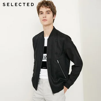 

SELECTED breathable Stitching Baseball Collar Jacket Men Coat |418321501