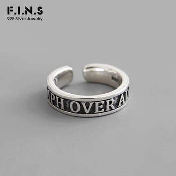 

F.I.N.S Korean S925 Sterling Silver Rings for Women Retro Old Female Letter Knuckle Tail Finger Ring Vintage Silver 925 Jewelry