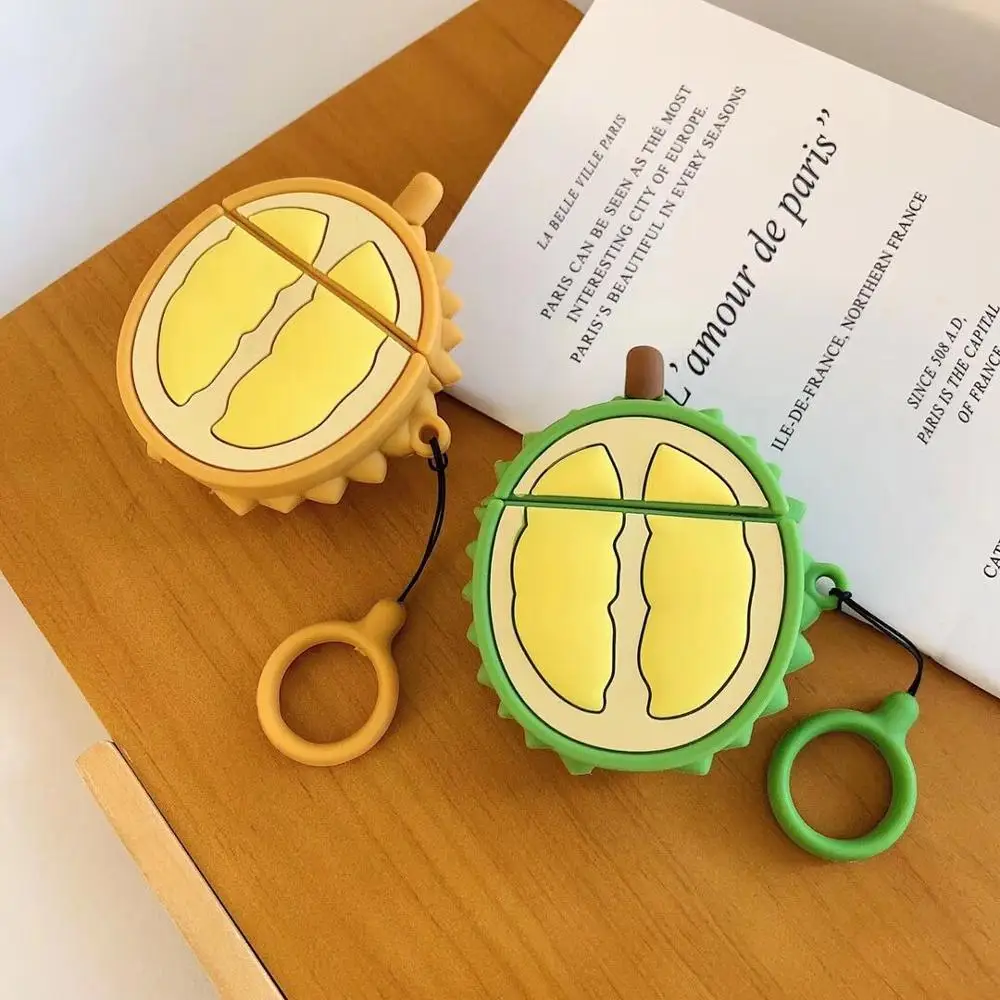 

Durian fruit For Airpods 1 2 Case Silicone Cover For Apple Air pods Cute Earphone Case 3D Headphone Case For Earplds Accessories