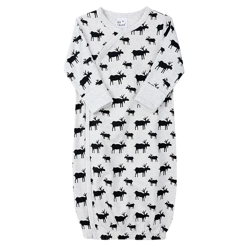 Deer Gray Пижама для маленьких мальчиков и девочек, одежда для сна спальный мешок для малышей, весенне-летнее одеяло хлопковый Халат для детей от 6 до 18 месяцев - Цвет: Deer Gray