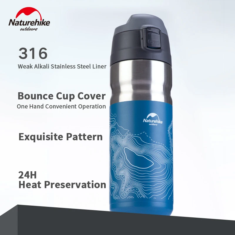 Naturehike из нержавеющей стали бутылка для воды отскок крышка чайник 24 часа изоляции цвет наклейки портативный тепловой чашки путешествия