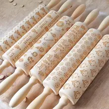 Rouleau à pâtisserie en bois pour noël, outil de pâtisserie, rouleau à motifs, Gadget de cuisine flocon de neige