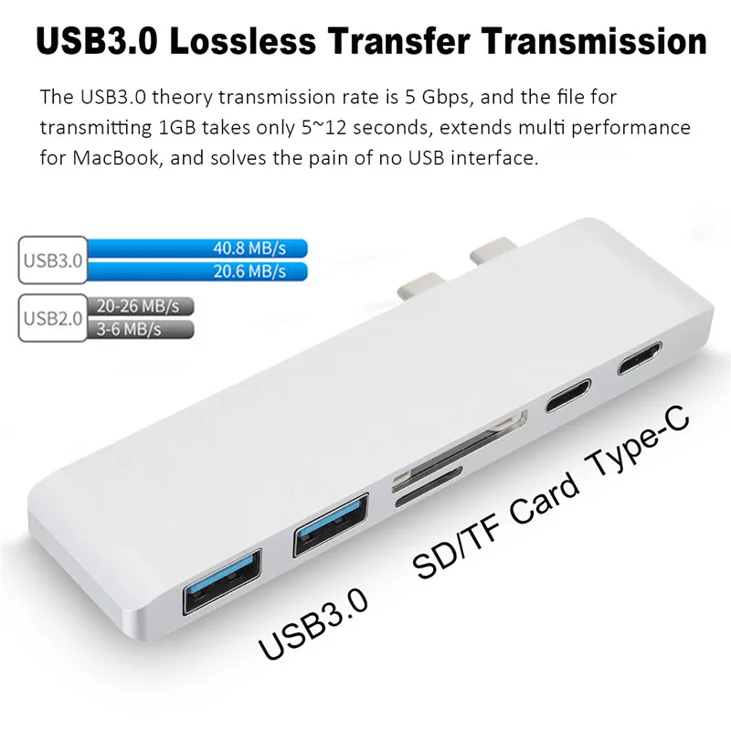 USB C концентратор type C концентратор SD/Micro SD кард-ридер тип-c к USB 3,0 с PD зарядное устройство для MacBook Pro // MacBook Air