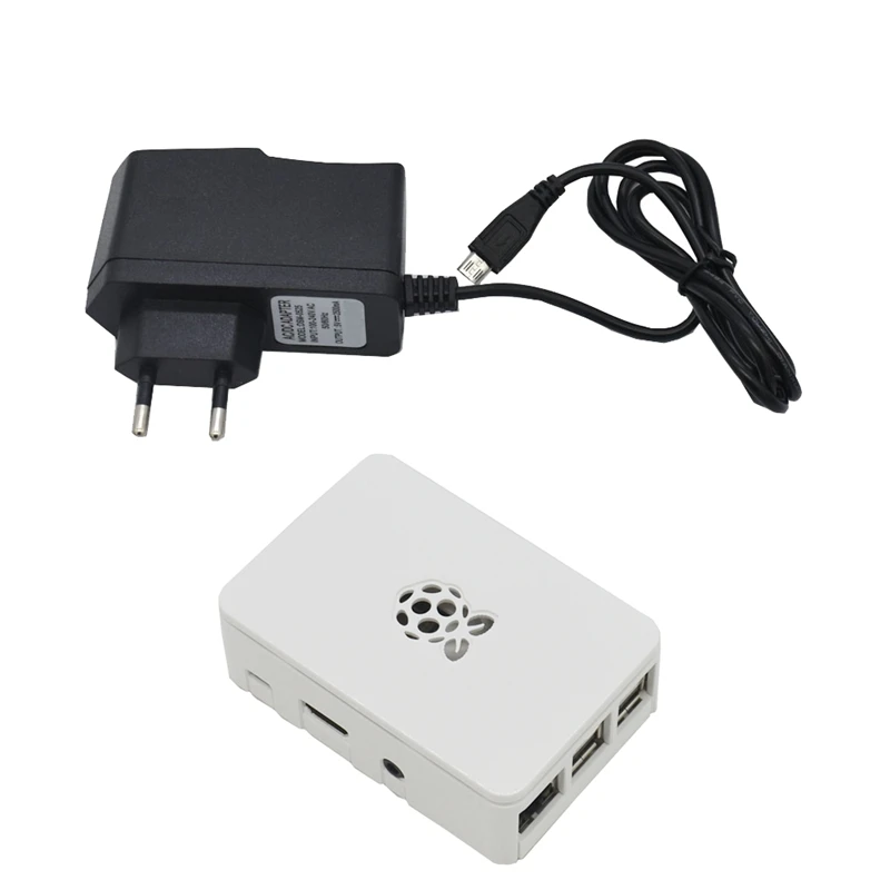Для Raspberry Pi 3 Model B+(Plus)+ Abs чехол+ 5V 2.5A Мощность адаптер с поддержкой Wi-Fi и Bluetooth Декодер каналов кабельного телевидения штепсельная вилка европейского стандарта