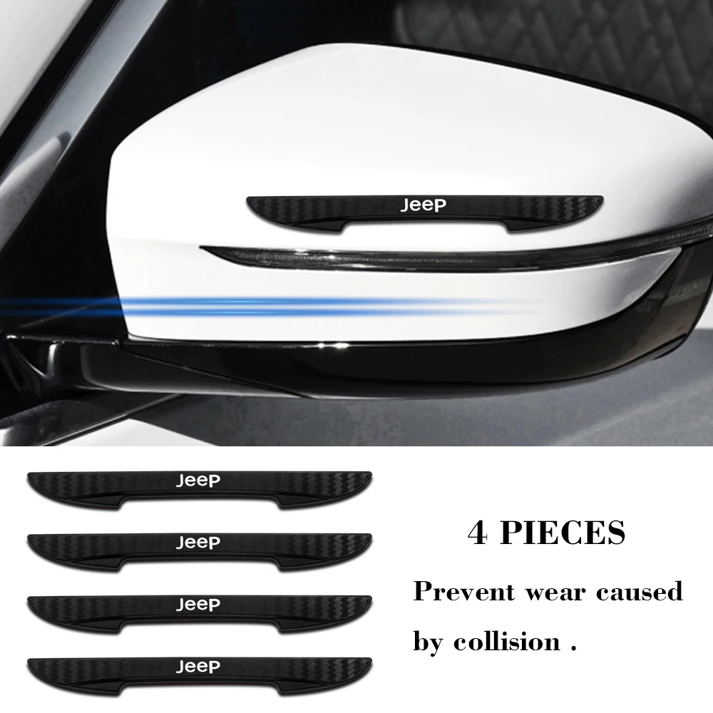 

4PCS Car Door Anti-collision Bumper Strip Sticker Car Styling Decals For JEEP Grand Cherokee Commander Renegade Wrangler Compass