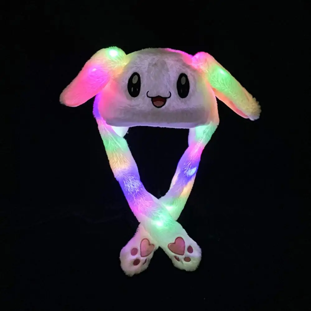 Airbag Funny Soft Cartoon Hats Cap Appease Toy Airbags Luminescence Lovely Strange Moving Ears Girls Birthday Gift 600X200X10mm