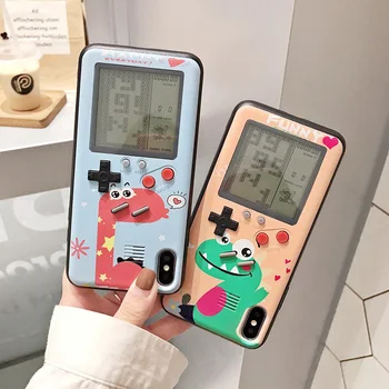 

Cute Dinosa Cases for iPhone XR XS Max X 8 6s 6 Plus Case Soft TPU Silicone Phone Cover Coque Game Merchine For iPhone 7 Fundas