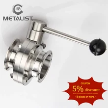 Металлист высокое качество 32 мм SS304 нержавеющая сталь санитарный клапан-бабочка подходит 1," три зажима для домашнего пивоварения