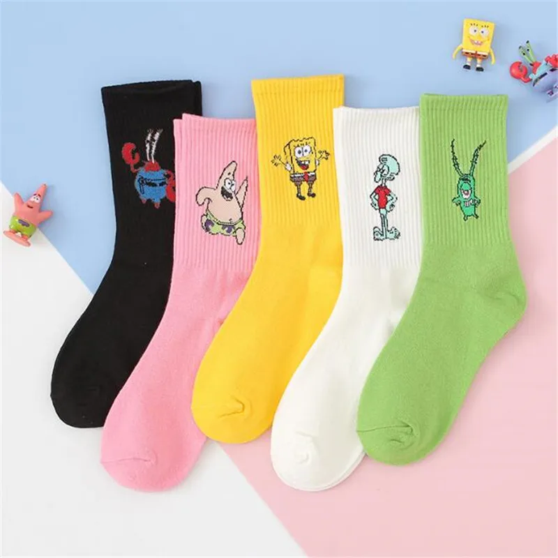 Модные хлопковые персональные носки с персонажами мультфильмов, женские повседневные милые носки Harajuku, креативные носки для скейтборда в стиле хип-хоп, забавные носки
