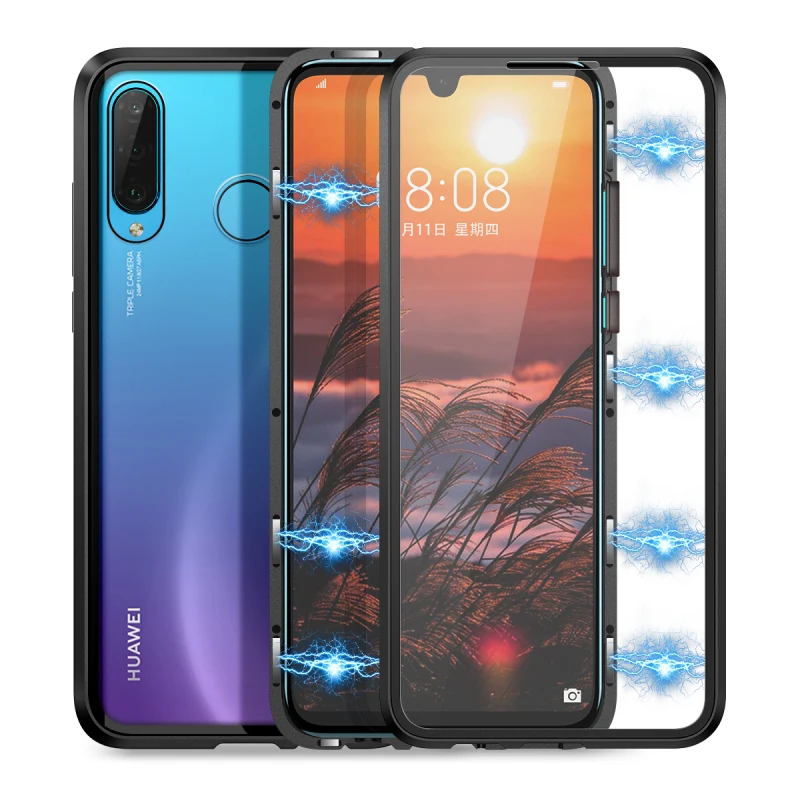 Ударопрочный жесткий чехол для huawei P20 Pro Магнитный адсорбционный с полным экраном