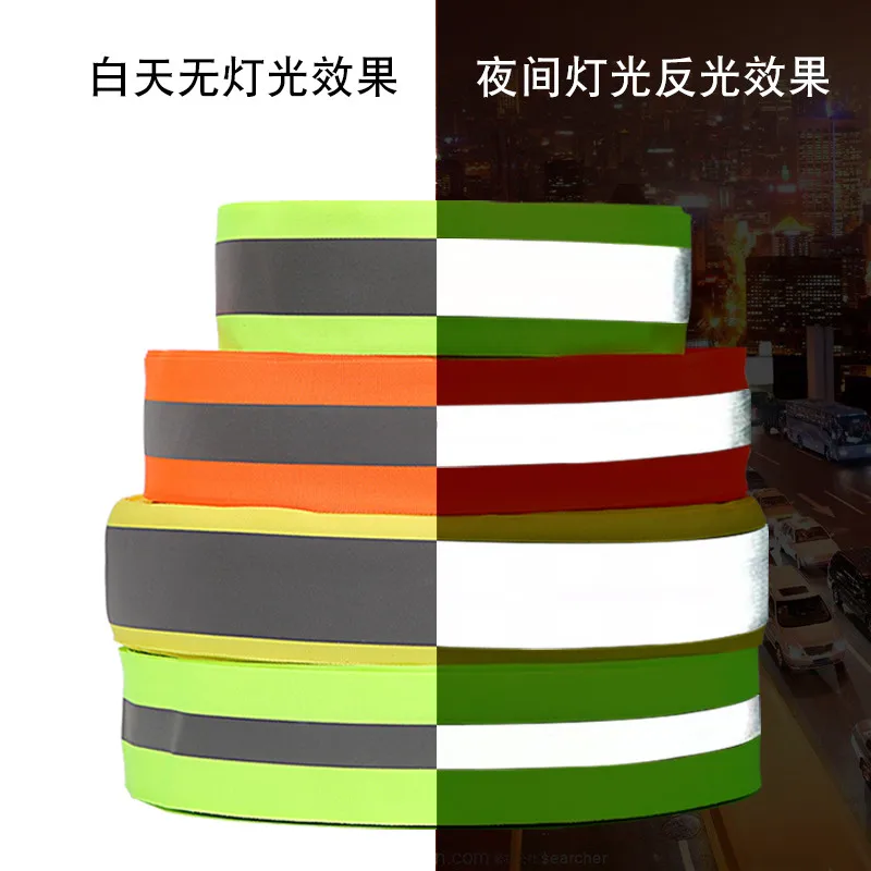 20mm Reflective Bands Sew on Fabric Reflector Tape Strap Vest Webbing Warning Belt 5Yards reflective tape